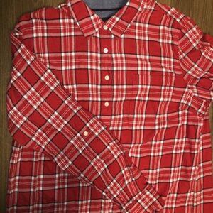 Tommy Hilfiger Button Up Shirt Adult Large Red Long Sleeve Mens